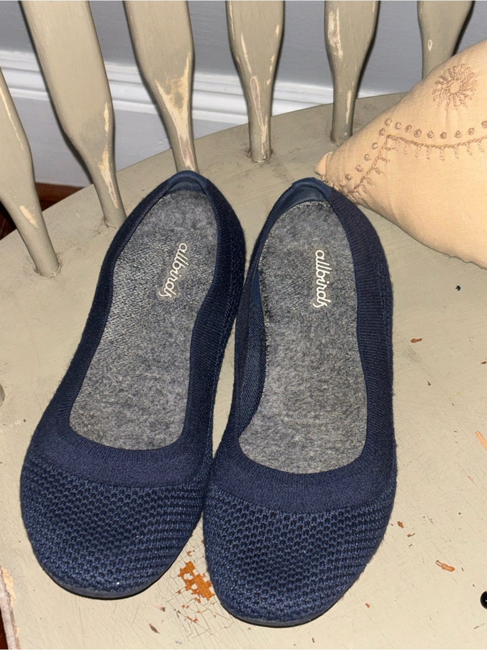 allbirds 8.5 Navy Knit Ballet Flats for Women